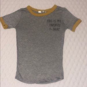 Gray and mustard t-shirt